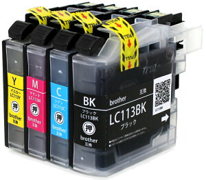 \クーポンあり!年賀状準備/LC113-4PK 4色パック【ブラザープリンター対応】対応 ブラック マゼンダ イエロー シアン 互換インクカートリッジ 4色パック インク 4色セット DCP-J4210N DCP-J4215N MFC-J4510N MFC-J4810DN MFC-J4910CDW MFC-J6573CDWネット通販 年賀状印刷 年賀状作成ソフト セール
