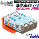 【永久ICチップ洗浄液ボディ】 洗浄液 3個 ITH SAT IC70 IC80 クリーニング カートリッジ 目詰まり解消 クリーニング液 【こちらの製品だけでは使用できません。】 EPSON エプソン イチョウ サツマイモ サクランボ トウモロコシ かすれ 印字不良 プリンターお手入れ