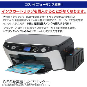 \クーポンあり!年賀状準備/プリンター Ecoink Tank Printer CISSインク連続供給システム搭載プリンター PM-A820 インク100ml×6色付き インク満タン 充填済み 印刷コスト削減 エコロジー 大量印刷 ゴミ削減でエコ タンク方式バーゲン 年賀状印刷 年賀状作成ソフト セール