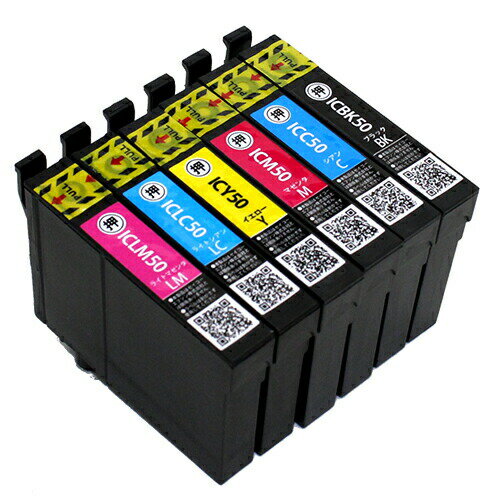 IC6CL50　互換インクカートリッジ　6色パック [エプソンプリンター対応] ICBK50 ICC50 ICM50 ICY50 ICLC50 ICLM50 互換インク6色セット