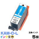 【時間限定クーポン配布】kam-C-L ×5個 インク エプソン用互換 インクカートリッジ プリンターインク epson EP-881AB EP-881AN EP-881AR EP-881AW EP-882AB EP-882AR EP-882AW kam カメ シアン 6色 ★(2)
