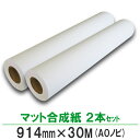 BBEST インクジェットロール紙 マット合成紙 A0ノビサイズ 幅914mm×長30M 2本 a0ロール紙