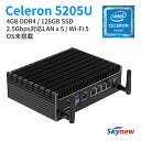 ミニpc デスクトップ 小型 パソコン pc ファンレス 静音 Celeron 5205U / 4GB/ 128GB/OS未搭載 c K15