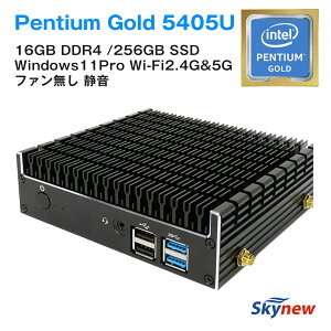 【当店1番人気！】ミニpc Pentium Gold Windows11pro デスクトップ ファンレス パソコン 静音 16GB DDR4/256GB 4K対応 新品 本体 Skynew K4