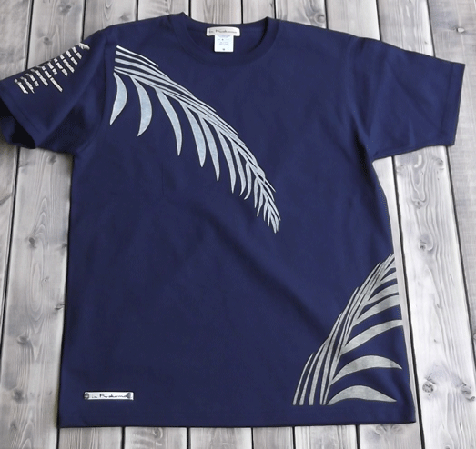 【送料無料】ヤシ2カラーTシャツ　　　　ネイビー　半袖　やし　オリジナルプリントのリゾート＆大人ウエアーです ペアでも/メンズ 遊び心満載 小さいサイズから大きいサイズ S M L XL