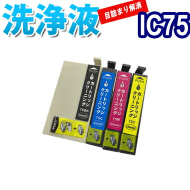 洗浄 カートリッジ エプソン IC75 4色セット プリンター 目詰まり インク 出ない 解消 強力 クリーニング液 EPSON IC4CL75 対応機種:PX...