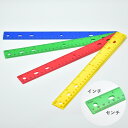 ＊アメリカ直輸入＊ 30センチ 直定規 【 Plastic Ruler 】 ものさし 物差し ルーラー プラスチック ブルー グリーン レッド イエロー インチ ※メール便発送