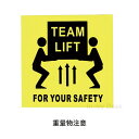 ※ アメリカ直輸入 ※ 業務用 ステッカー 発送用 シール 【 重量物注意！ 】【 TEAM LIFT 】『安全のため2人以上で取り扱ってください』 ラベル デコ用シール かわいい 荷物 貨物 ※メール便発送