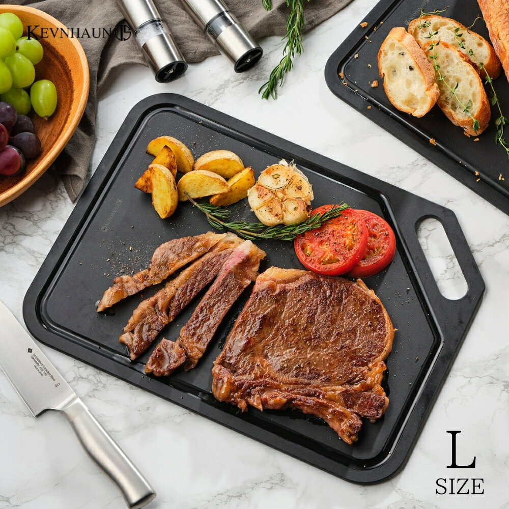 KEVNHAUN ケヴンハウン ウッドファイバーカッティングボード L ブラック KDS.4518 天然木繊維 まな板 食洗機対応ウッドファイバー 耐久性 両面溝付き キャンプ アウトドア プレート