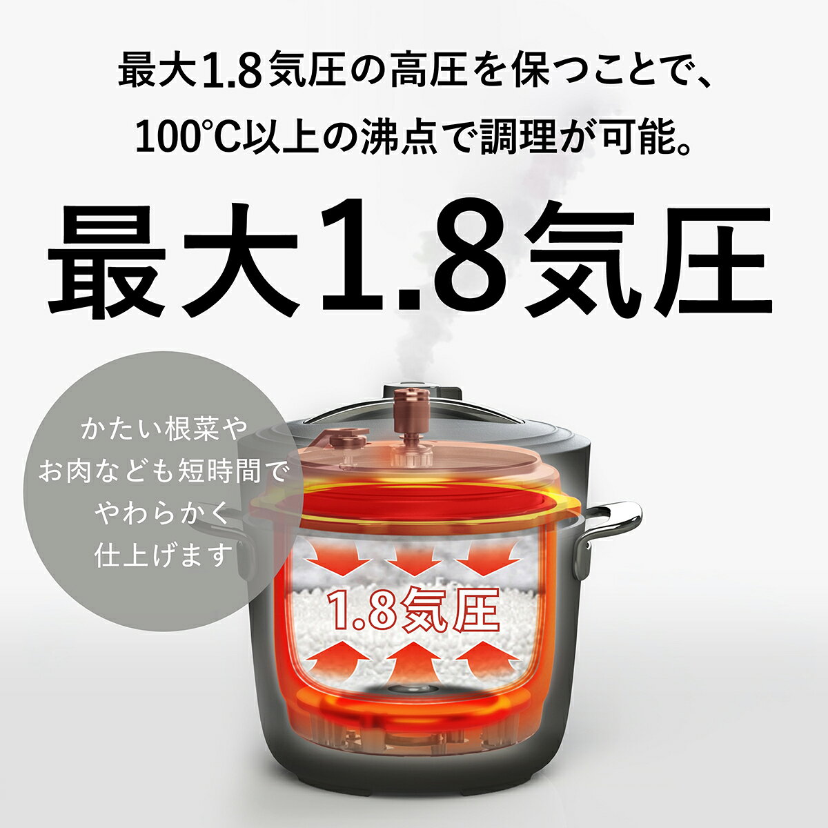 A-Stage Re・De Pot 電気圧力鍋 2L 全2色 圧力調理 低温調理 保温 EPC01A