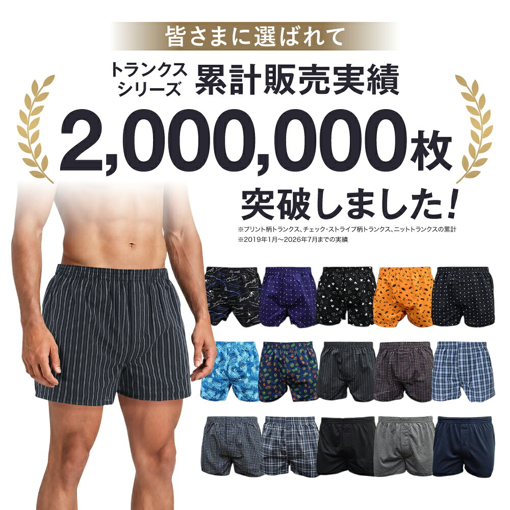 45万枚突破!! ニットトランクス 抗菌防臭加工 トランクス メンズ 3枚セット 無地 送料無料 前開き ボタン付き 紳士 男性 ニット パンツ 下着 おしゃれ インナー アンダーウェア M L LL 3L 4L 5L 大きいサイズ (2)