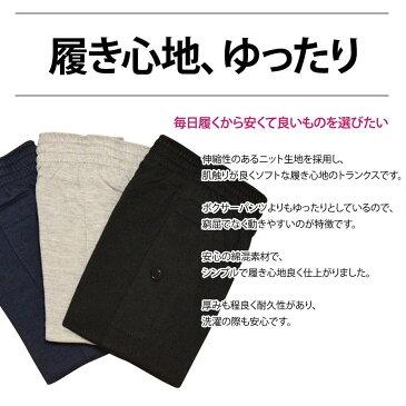 ニットトランクス メンズ 無地 2枚セット 送料無料 前開き ボタン付き 紳士 男性 トランクス ニット パンツ 下着 肌着 おしゃれ インナー アンダーウェア M L LL まとめ買い プレゼント お得