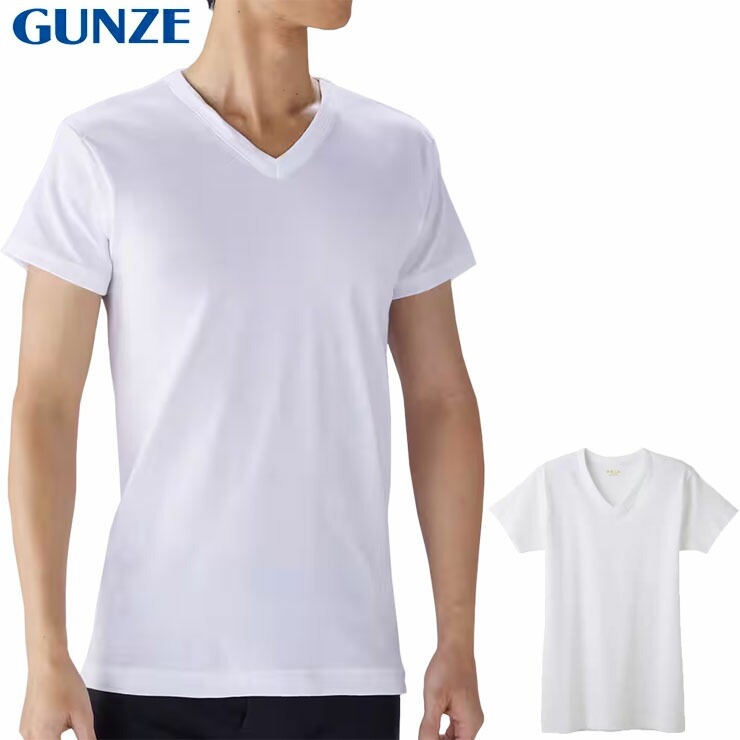 半袖 tシャツ v首 メンズ インナー グンゼ 快適工房 KQ5015 単品 紳士肌着 アンダーシャ