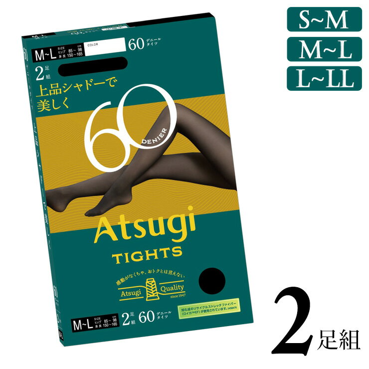 タイツ レディース New アツギ タイツ 60デニール FP60002P 2足組 透け感 60d 発熱 抗菌防臭 静電気防..