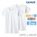キッズ グンゼ 子供肌着 男の子 半袖丸首 2枚組 BF6550 単品 インナー 男児 綿 子ども gunze パンツ 下着 肌着 ジュニア クルーネック (0...