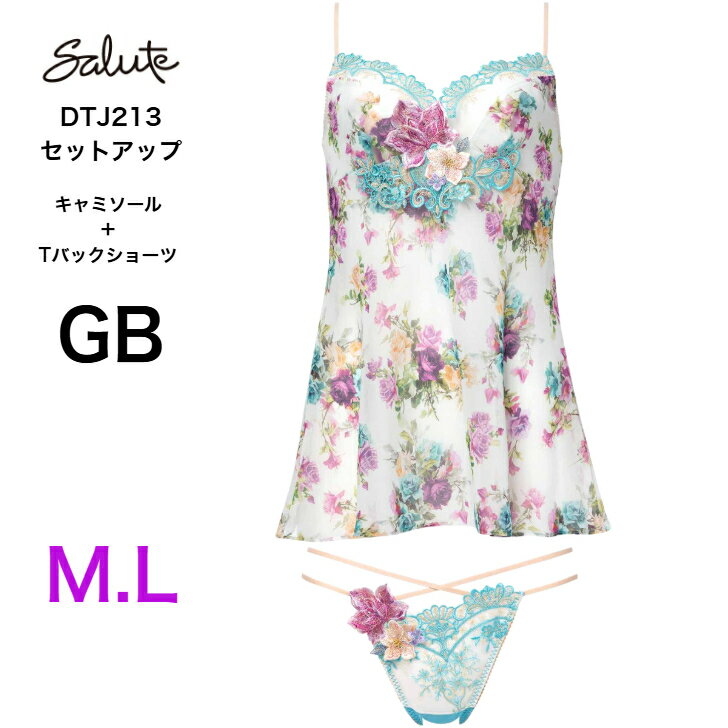 《単品ゆうパケット》salute サルート DTJ213 セットアップ キャミソール+ショーツ Tバックショーツ ランジェリー ML 13グループ〈単品ゆうパケ...