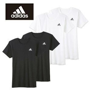 グンゼ【adidas/アディダス】クルーネックTシャツ【2枚セット】APB0132【あす楽_土曜営業】【あす楽_日曜営業】【綿混紡2枚組半袖丸首シャツ】