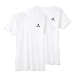 グンゼ【adidas/アディダス】クルーネックTシャツ【2枚セット】APB0132【あす楽_土曜営業】【あす楽_日曜営業】【綿混紡2枚組半袖丸首シャツ】