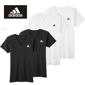 グンゼ【adidas/アディダス】VネックTシャツ【2枚セット】APB0132【あす楽_土曜営業】【あす楽_日曜営業】【綿混紡2枚組半袖V首シャツ】