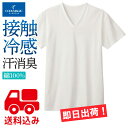 ★送料込み★3枚セット★グンゼ クールマジック VネックTシャツ 接触冷感 消臭加工 綿100% MCA515K3 メンズ 春夏 半袖 インナーシャツ 汗消臭力 冷感 持続消臭 涼しい 爽やかな着心地 ムレにくい 心地よい MCA515 M L LL GUNZE(4)