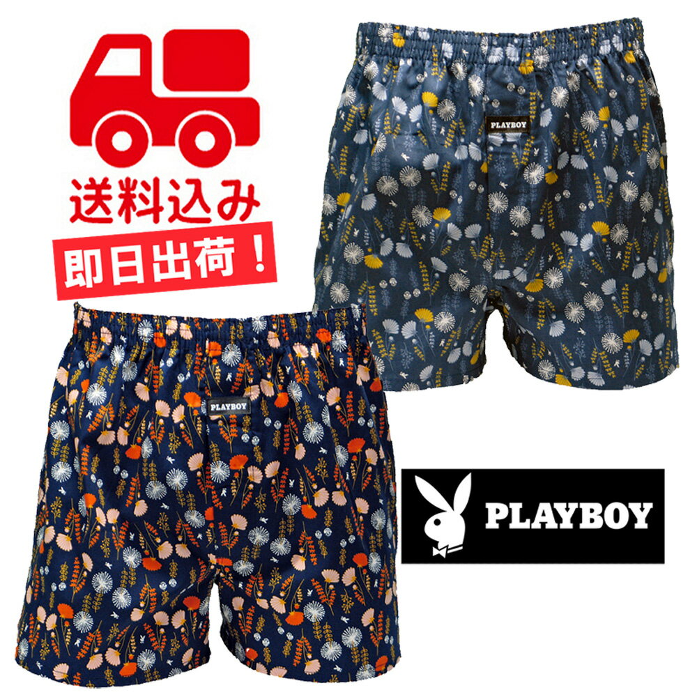 ★送料無料★【PLAYBOY/プレイボーイ】トランクス 2枚セット/各色1枚 綿100％ 20330A前あき ボタン付き 紳士 男性 パン…