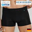 SCHIESSER(シーサー) LONG LIFE COTTON Black Shorts | SCHIESSER シーサー 海外製 ドイツ ブランド 綿 メンズ ボクサーパンツ アンダーウェア 敏感肌 長持ち シンプル おしゃれ ベーシック S M L 前閉じ 黒