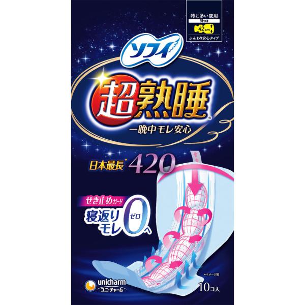 ユニ・チャーム ソフィ 超熟睡ガ?ド ワイドG 420 10枚 (医薬部外品)