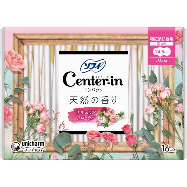 ユニ・チャーム センターインコンパクト1／2 フローラル 特に多い昼用 16枚 (医薬部外品)