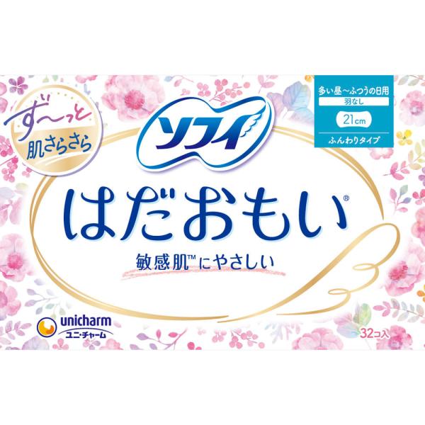 乐天商城 - ユニ・チャーム ソフィ はだおもい ふつうの日用 羽なし 32枚 (医薬部外品)