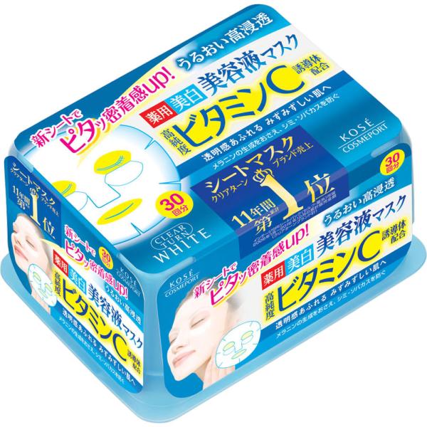 乐天商城 - KOSEコスメポート クリアターン エッセンスマスク（ビタミンC） 30回分 (医薬部外品)