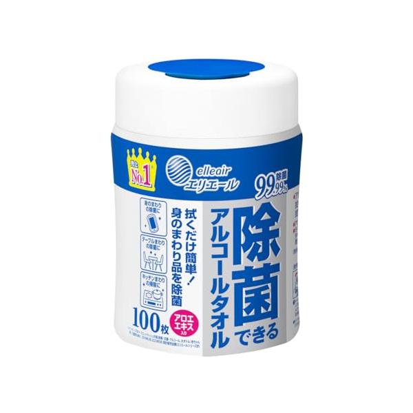 大王製紙 エリエール除菌できるアルコールタオル本体 100枚ボトル本体