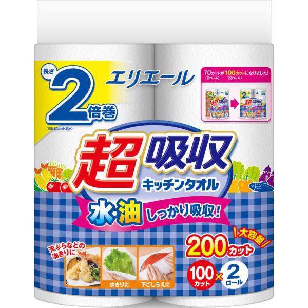 Rakuten - 大王製紙 エリエール超吸収キッチンタオル2R 2R（100カット）