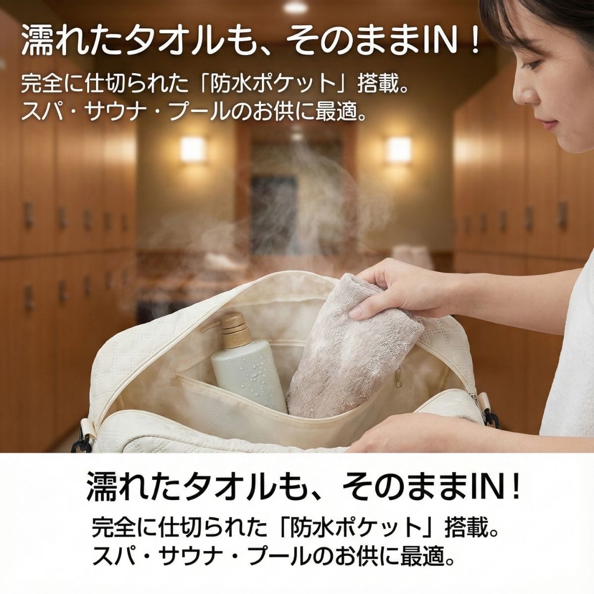 ボストンバッグ 旅行かばん レディース メンズ 大容量 軽量420g 3way 手提げ 肩掛け 斜め掛け キルティング キャリーオンベルト スマホポケット シューズ収納 撥水ポケット 5カラー 1泊2日 旅行 トラベル 出張 ジム マザーズ 修学旅行 innocrie-10000057 INNOCRIE 楽天市場店 サンプル画像3