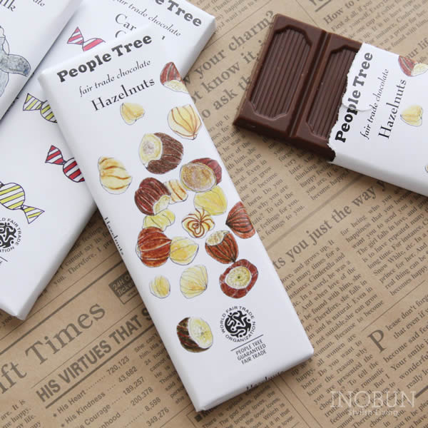 【期間限定！+P3倍】フェアトレード チョコレート 板チョコ People Tree 50g オーガニック ヘーゼルナッツ