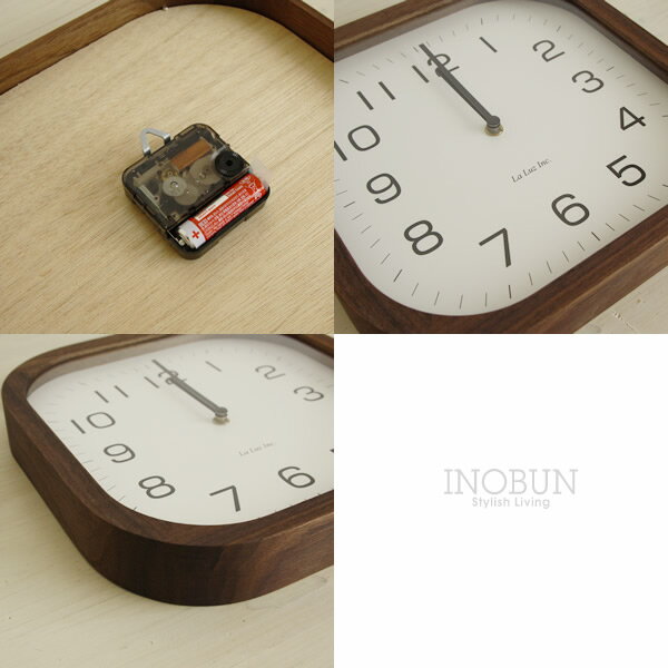 La Luz(ラ・ルース)カドマル クロック 音の静かな 木製 壁掛け時計 連続秒針 ナンバー/ウォールナット 日本製 新生活 御祝い ギフト おしゃれ