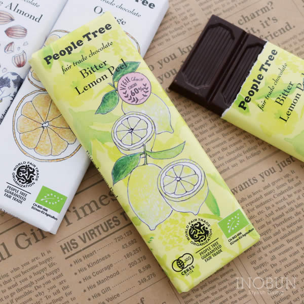 フェアトレード ベジチョコ チョコレート 板チョコ People Tree 50g オーガニック ビター・レモンピール チョコレートのサムネイル