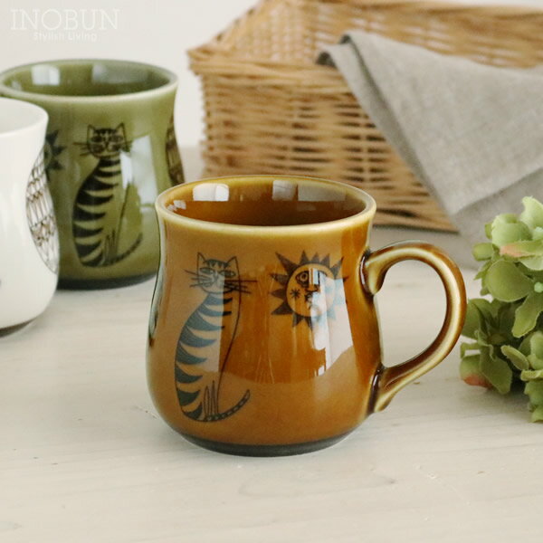 オールドカッパー マグカップ 日本製 陶磁器 クラフトBOX入り 猫 CAT/CHESTNUT 美濃焼