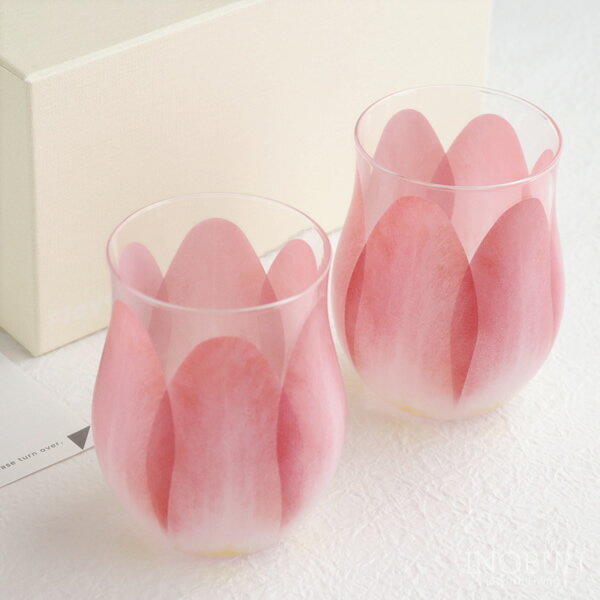 Floyd TULIP GLASS フロイド チューリップ グラス 2個入り レッド 日本製 ご結婚祝い 新生活 御祝い ペアギフト お花グラス