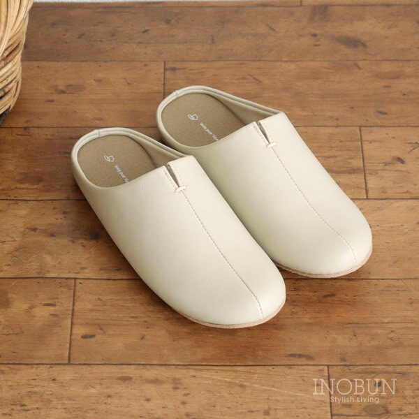 ルームズ room's スリッパ 合皮 ルームシューズ レディース M 22.5〜24.5cm アイボ...