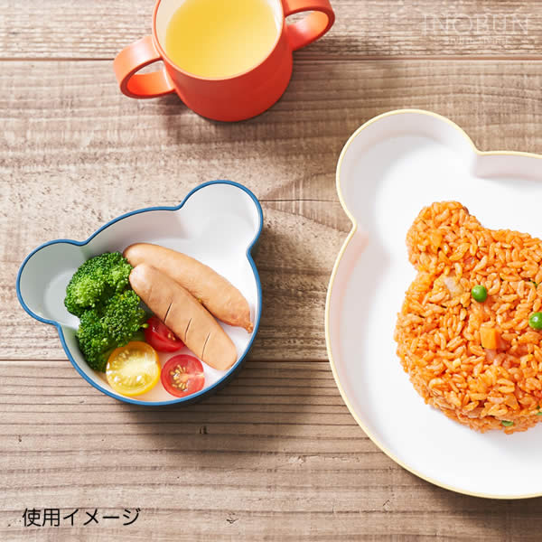 イノブンオンラインショップの子供用食器 tak キッズディッシュ クマ型ボウル S イエロー 日本製 ベビー 食器 電子レンジ対応｜アングル3