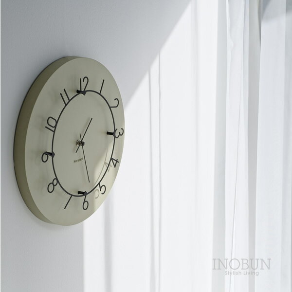 Luu ルウ 壁掛け時計 連続秒針 ベージュ スイープムーブメント ウォールクロック おしゃれ [2]