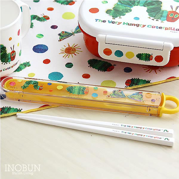 【在庫限り終了】はらぺこあおむし ケース付箸 日本製 子供用 165mm あおむし ドット