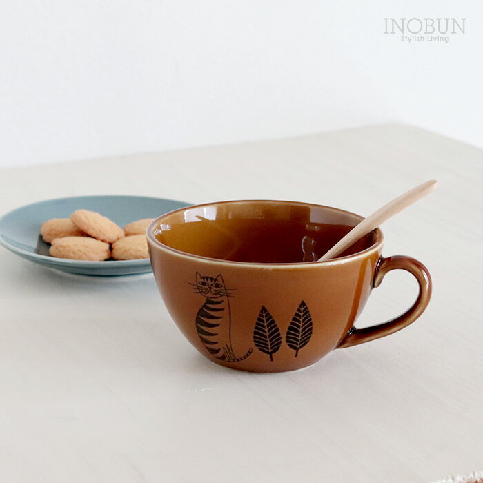オールドカッパー スープマグ CAT/CHES 日本製 陶磁器 クラフトBOX入り 猫