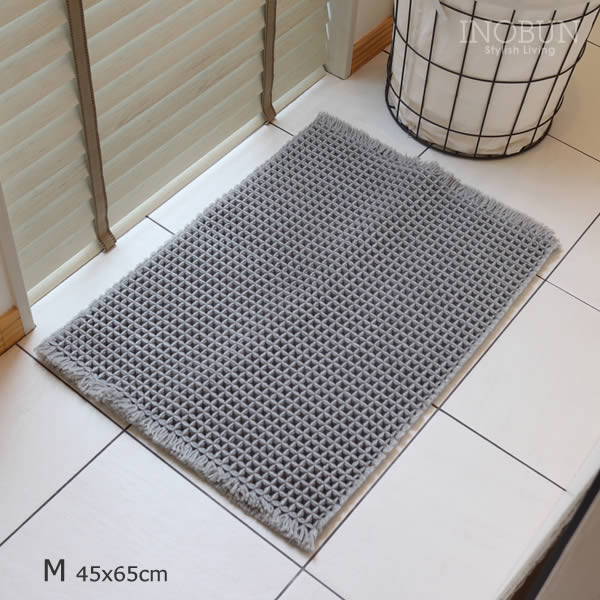 瞬乾 ワッフル バスマット M 45 x 65cm グレー 抗菌防臭 速乾 calmland カームランド 新生活