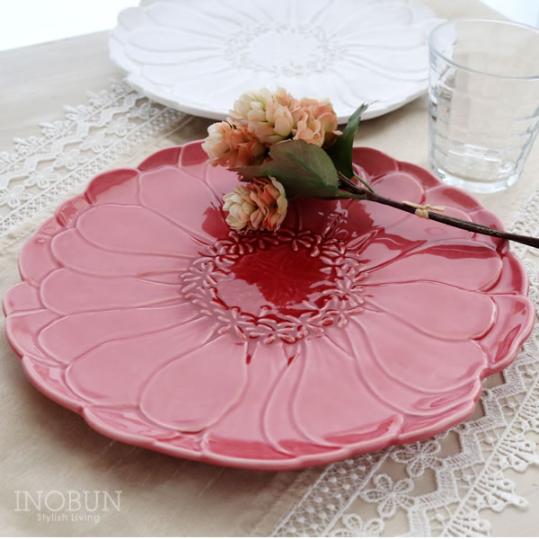 Rakuten - ボルダロ・ピニェイロ ブルーミー ディナープレート 27.5cm ジニア ピンク ポルトガル食器 新生活 母の日