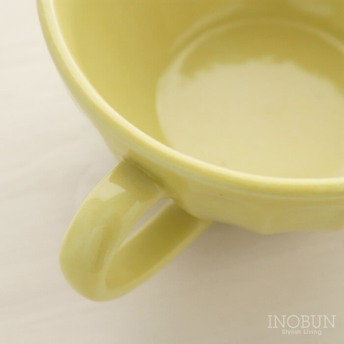 クリスタル Crystal スープマグカップ 美濃焼 380ml イエロー 日本製 食洗機 レンジOK 新生活 3