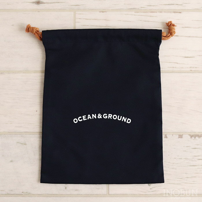 オーシャン＆グラウンド Ocean＆Ground コットン巾着 Lサイズ ネイビー お着替え入れ 入園入学