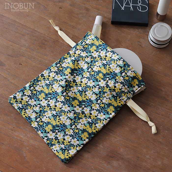 リバティ 巾着 ポーチ S Katie's ケイティズ マスタード イノブンオリジナル 花柄 大人