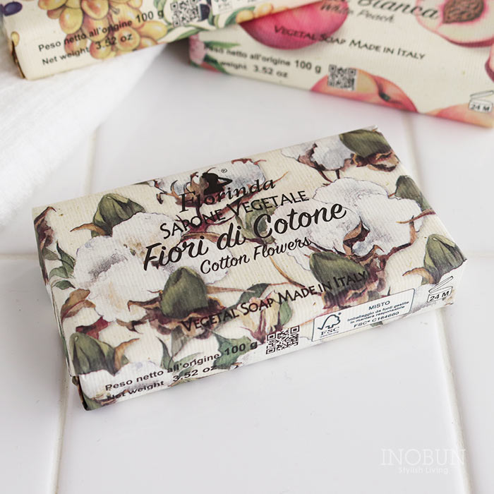 フロリンダ フレグランスソープ コットンフラワー フローレンスシリーズ 95g 植物性天然石鹸