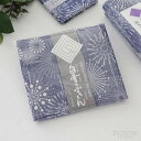 白雪ふきん 友禅染 HANABI 花火 藍 30 x 40cm